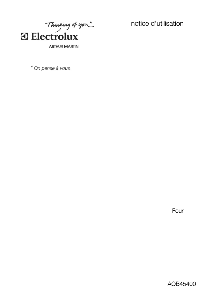 Page 1 de la notice Manuel utilisateur Arthur Martin-Electrolux AOB 45400 W