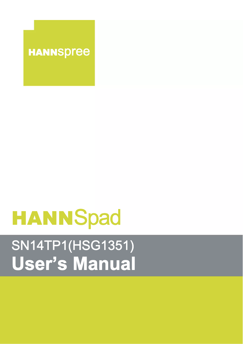 Page 1 de la notice Manuel utilisateur Hannspree HannsPad Titan 2