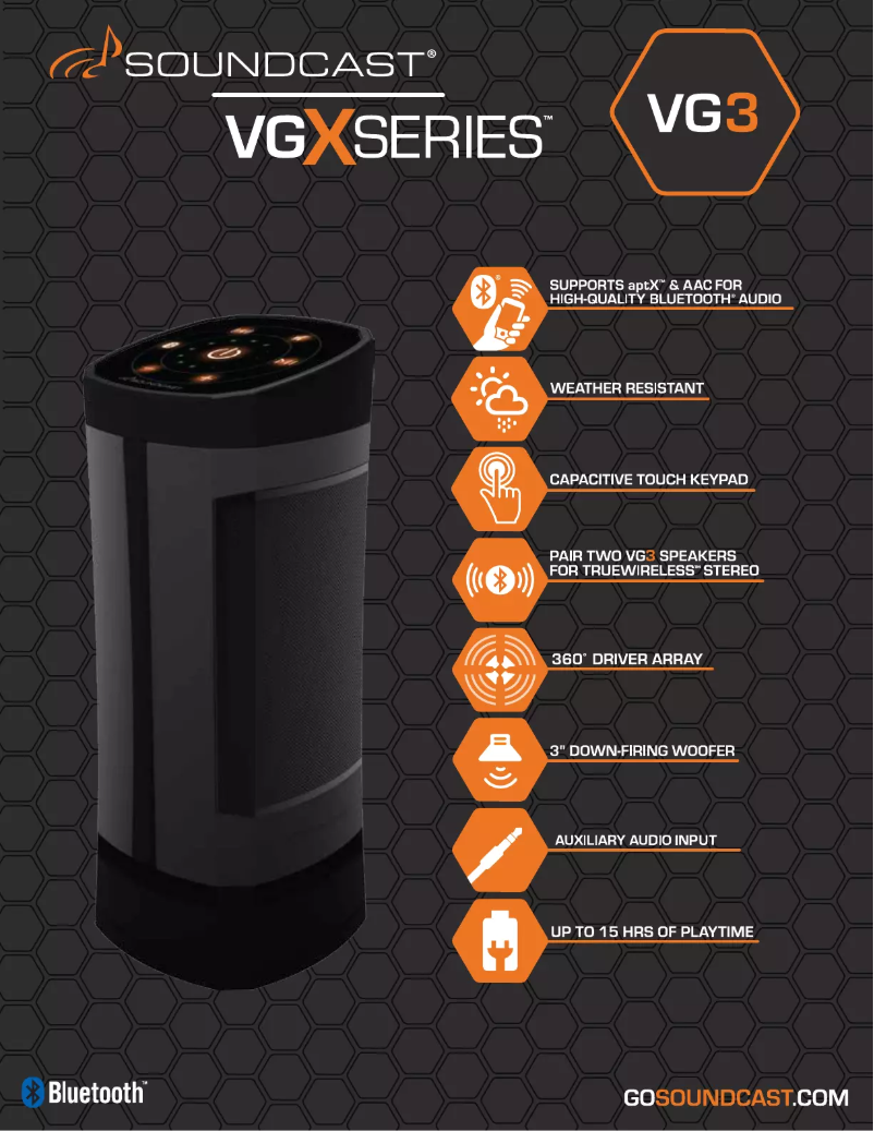 Page 1 de la notice Fiche technique SoundCast VG3