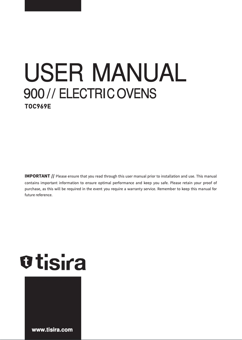 Page n°1 - Manuel utilisateur Tisira TOC969E