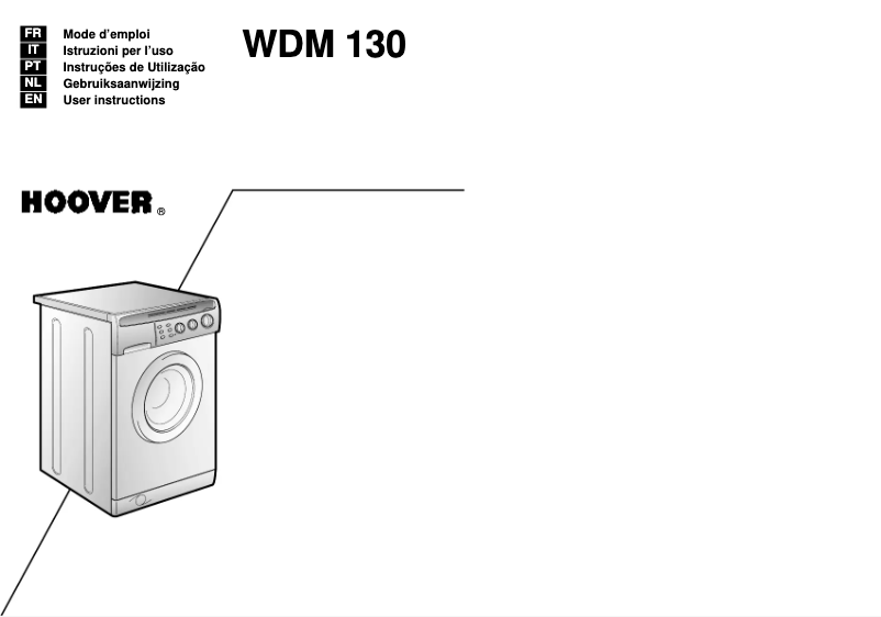 Page 1 de la notice Manuel utilisateur Hoover WDM 130 01