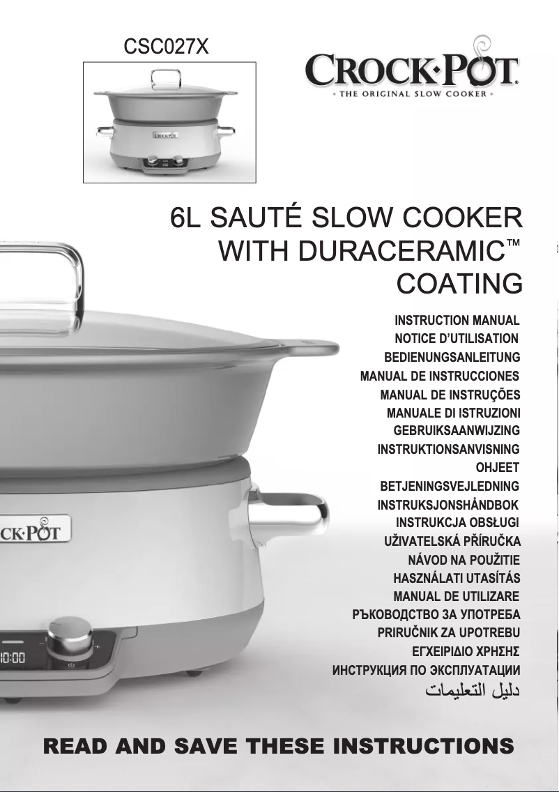 Page 1 de la notice Manuel utilisateur Crock-Pot Slowcooker CSC027X