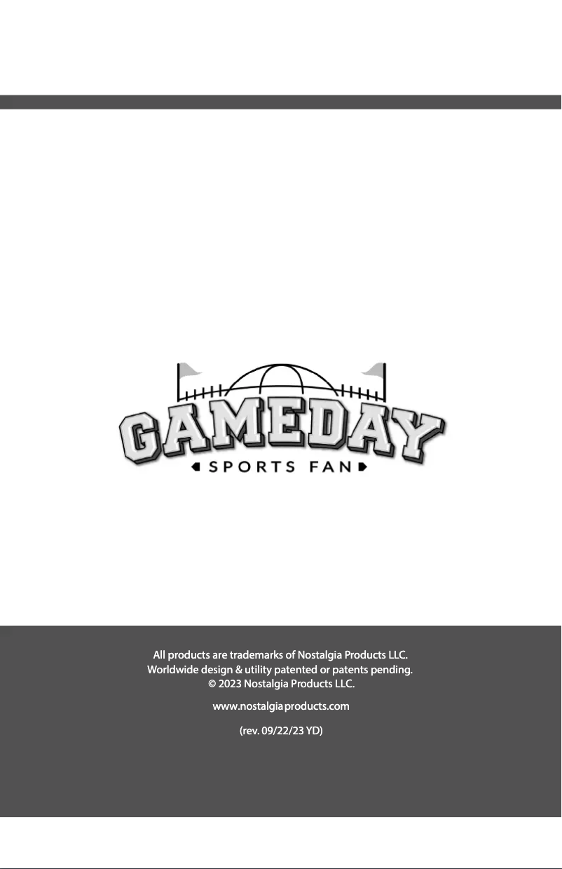 Page n°1 - Manuel utilisateur GameDay GDDSC125RDSL