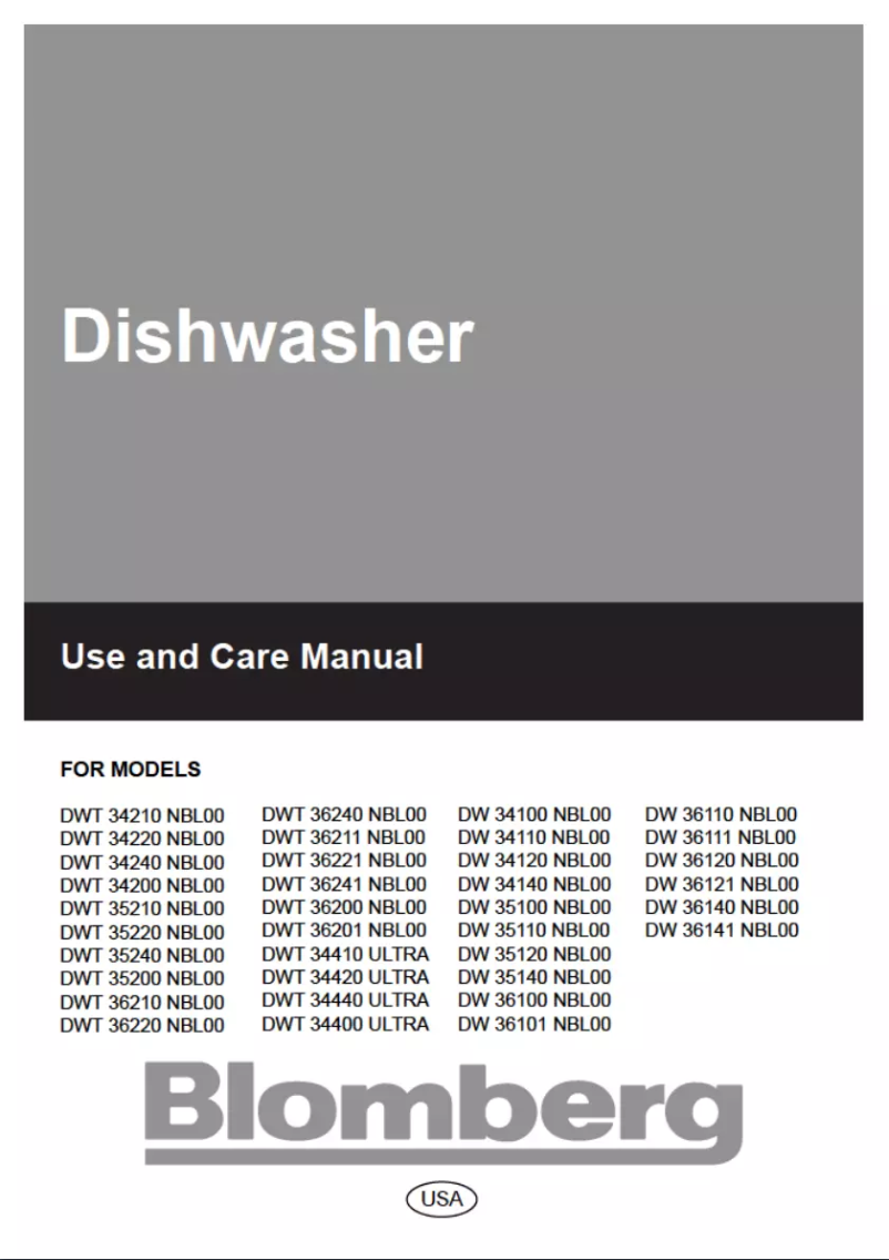 Page n°1 - Manuel utilisateur Blomberg DW 36140 NBL00
