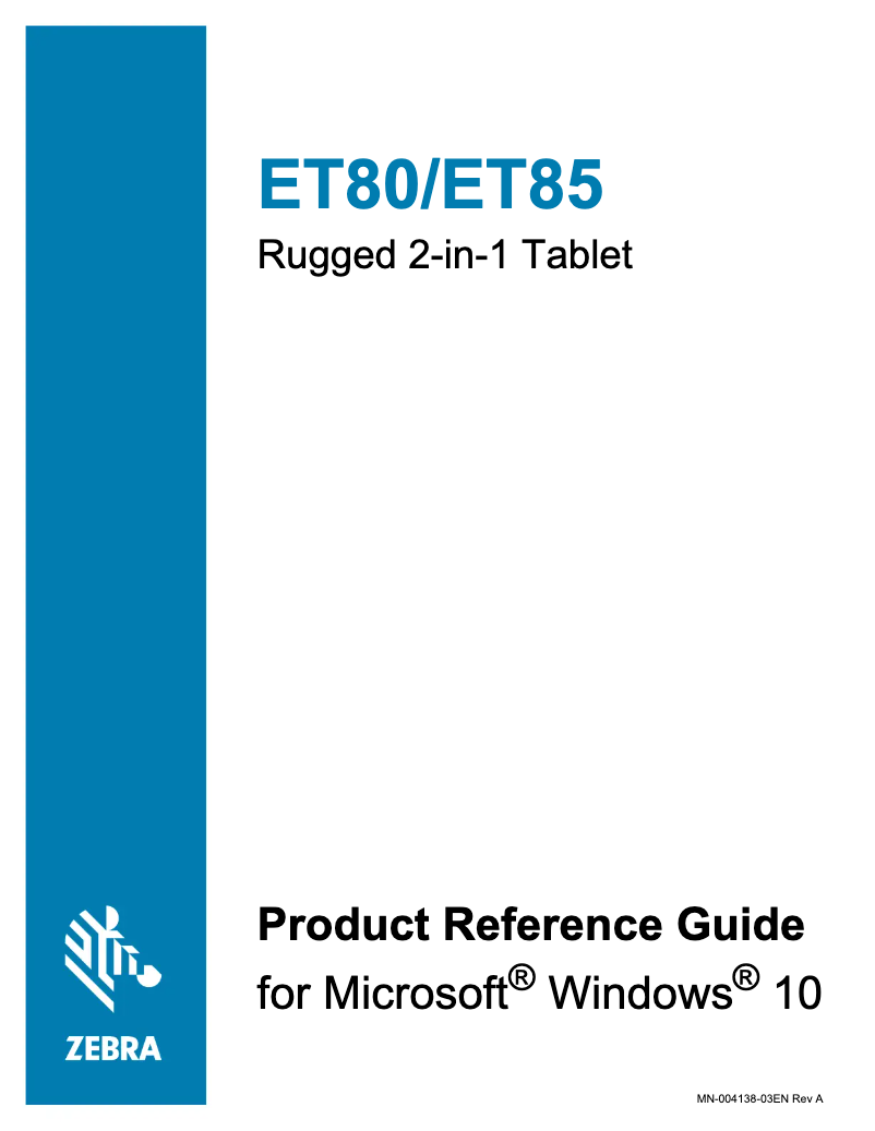 Image de la première page du manuel de l'appareil ET85