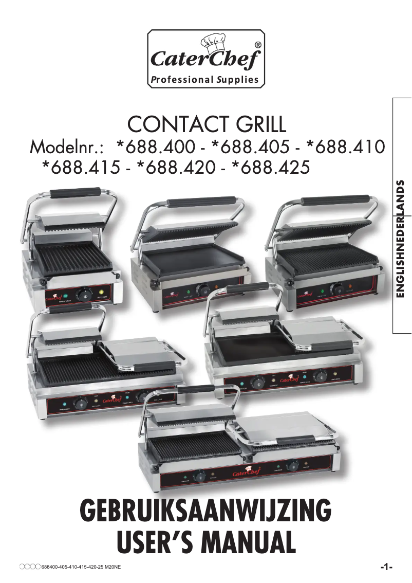 Page 1 de la notice Manuel utilisateur CaterChef Solo Compact 688.400