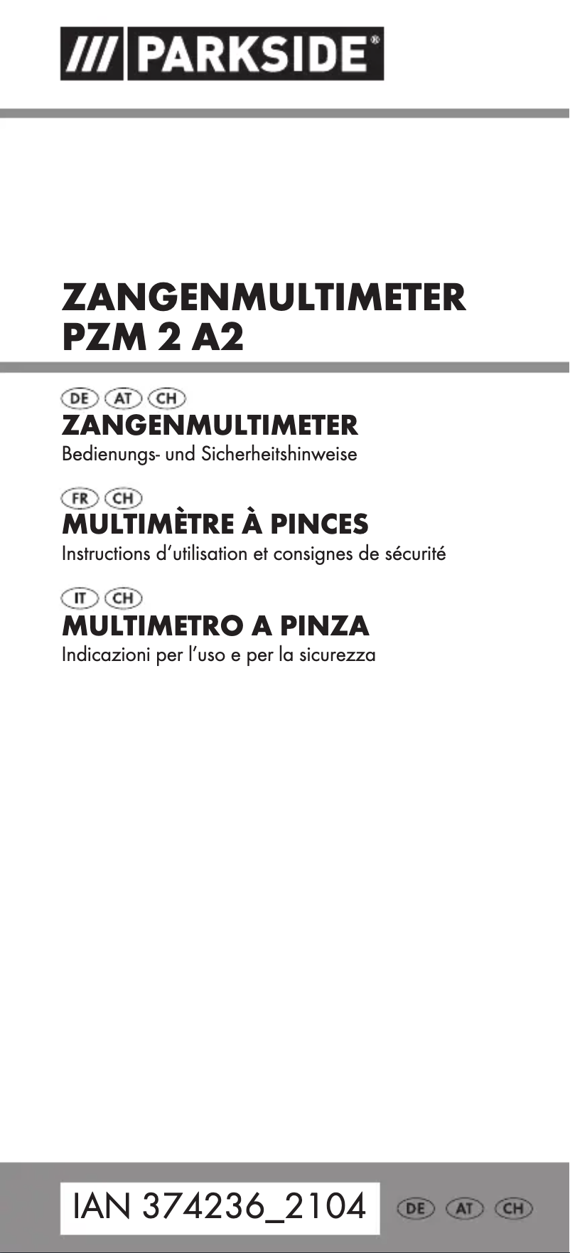 Page 1 de la notice Manuel utilisateur Parkside PZM 2 A2