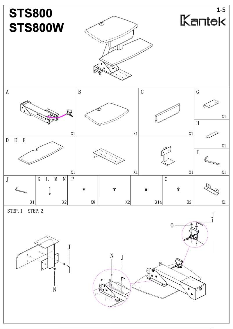 Page 1 de la notice Manuel utilisateur Kantek STS800W