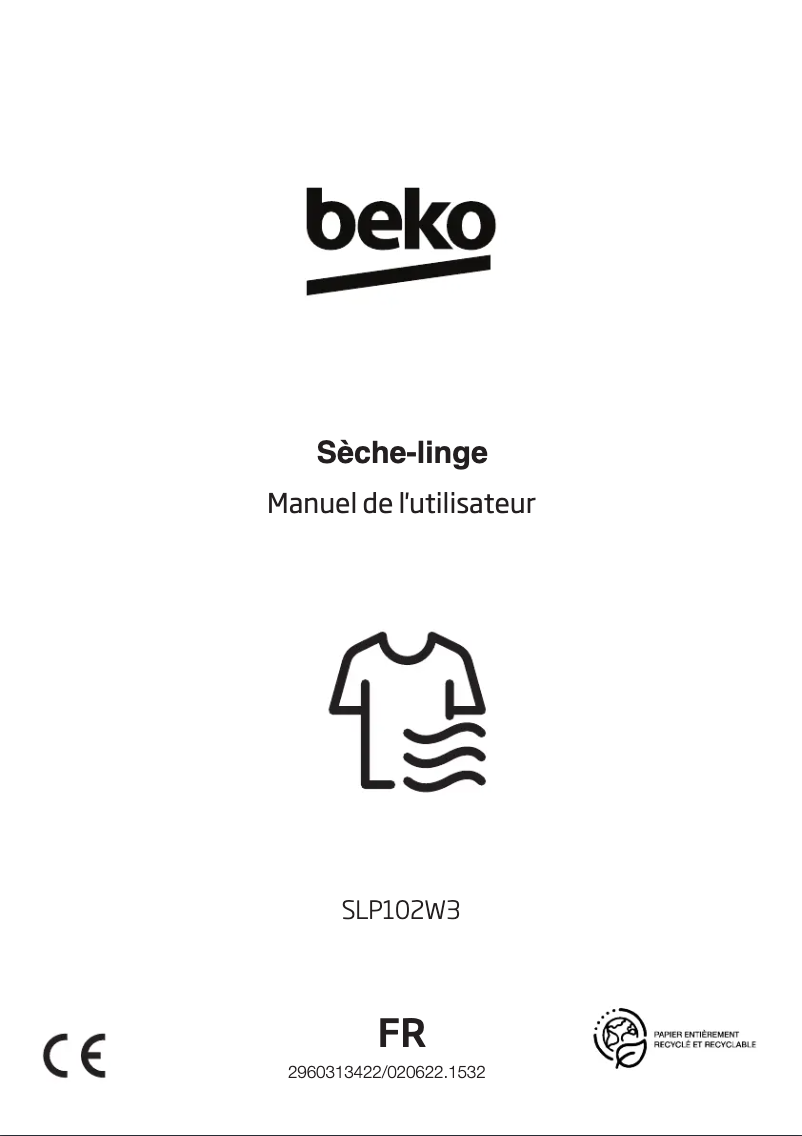 Page 1 de la notice Manuel utilisateur Beko SLP102W3