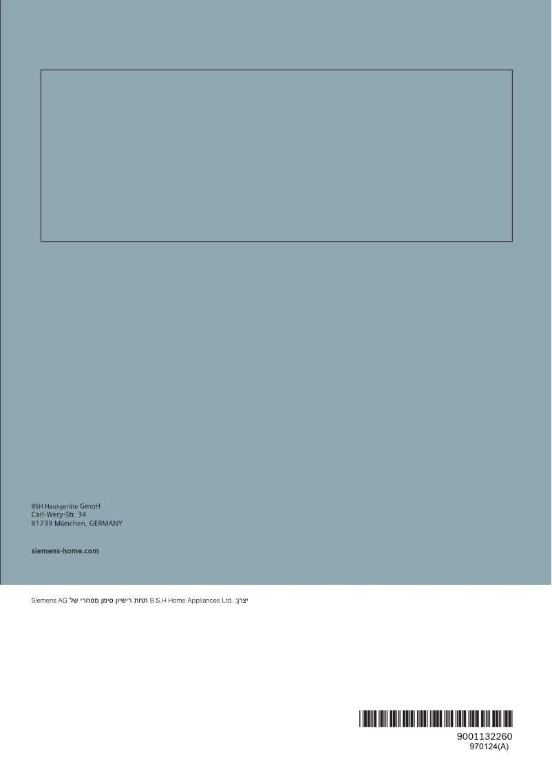 Page n°1 - Manuel utilisateur Siemens EP6A6HB20Y