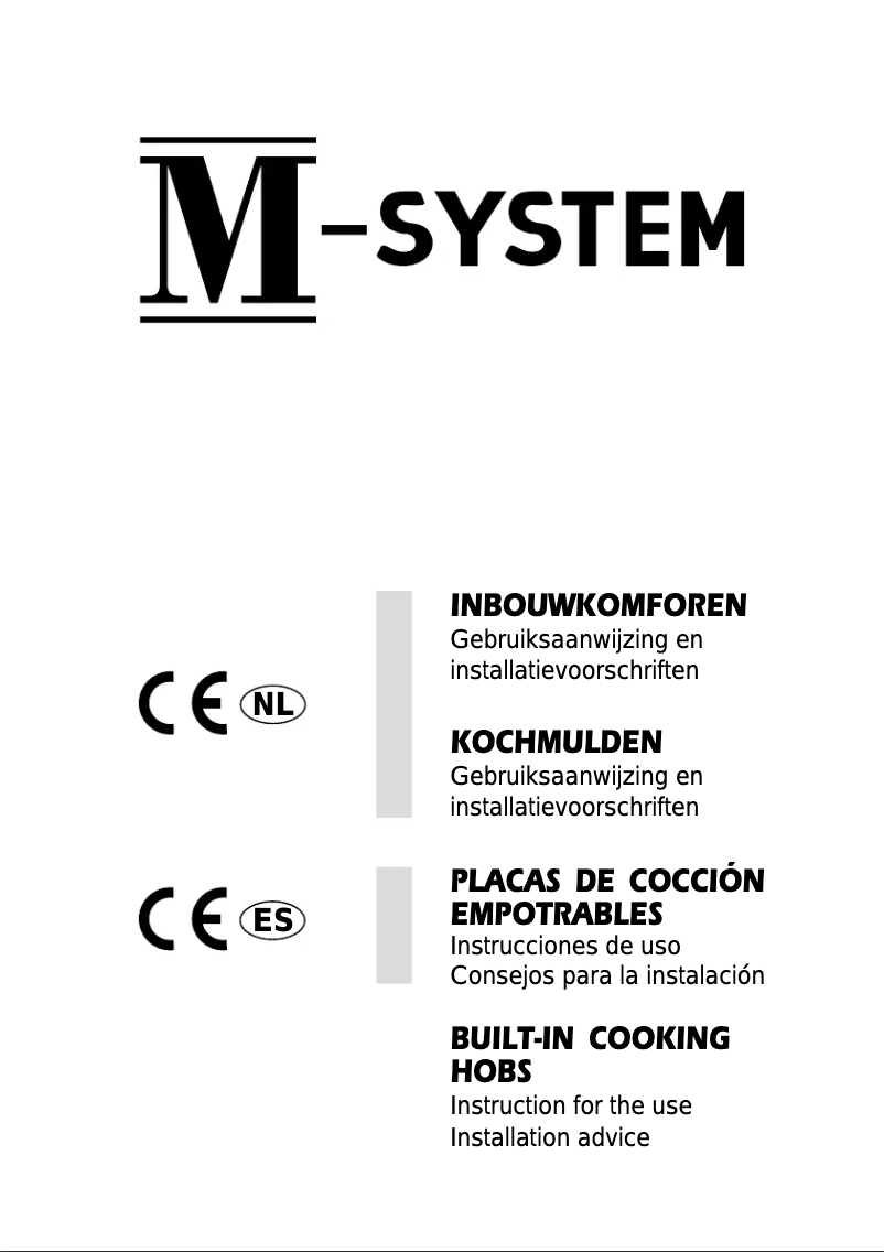 Page n°1 - Manuel utilisateur M-System MGKWT-60