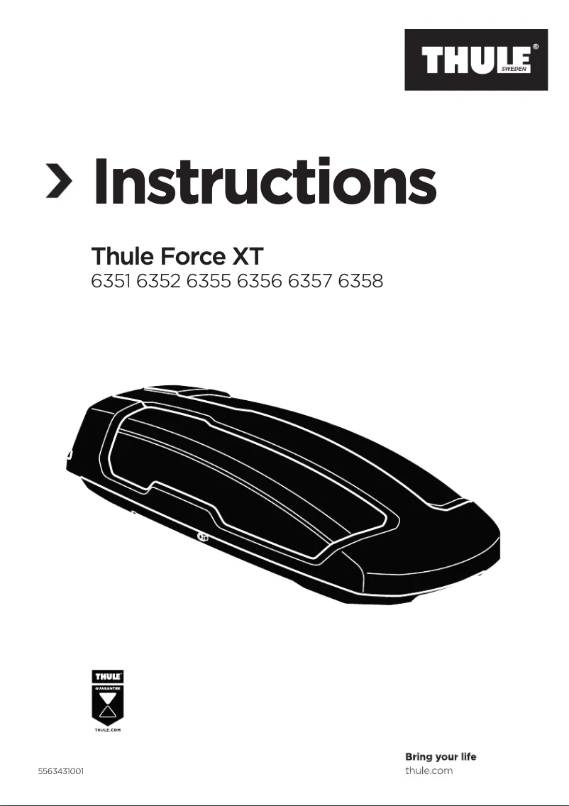 Page 1 de la notice Manuel utilisateur Thule Force XT S