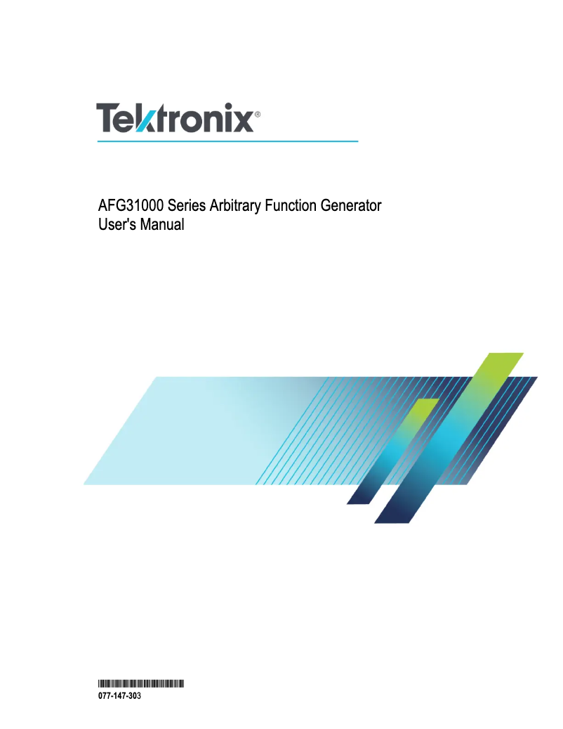 Page 1 de la notice Manuel utilisateur Tektronix AFG31102