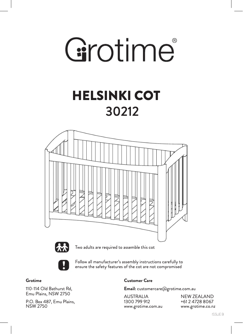 Página 1 del manual Manual de usuario Grotime Helsinki Cot