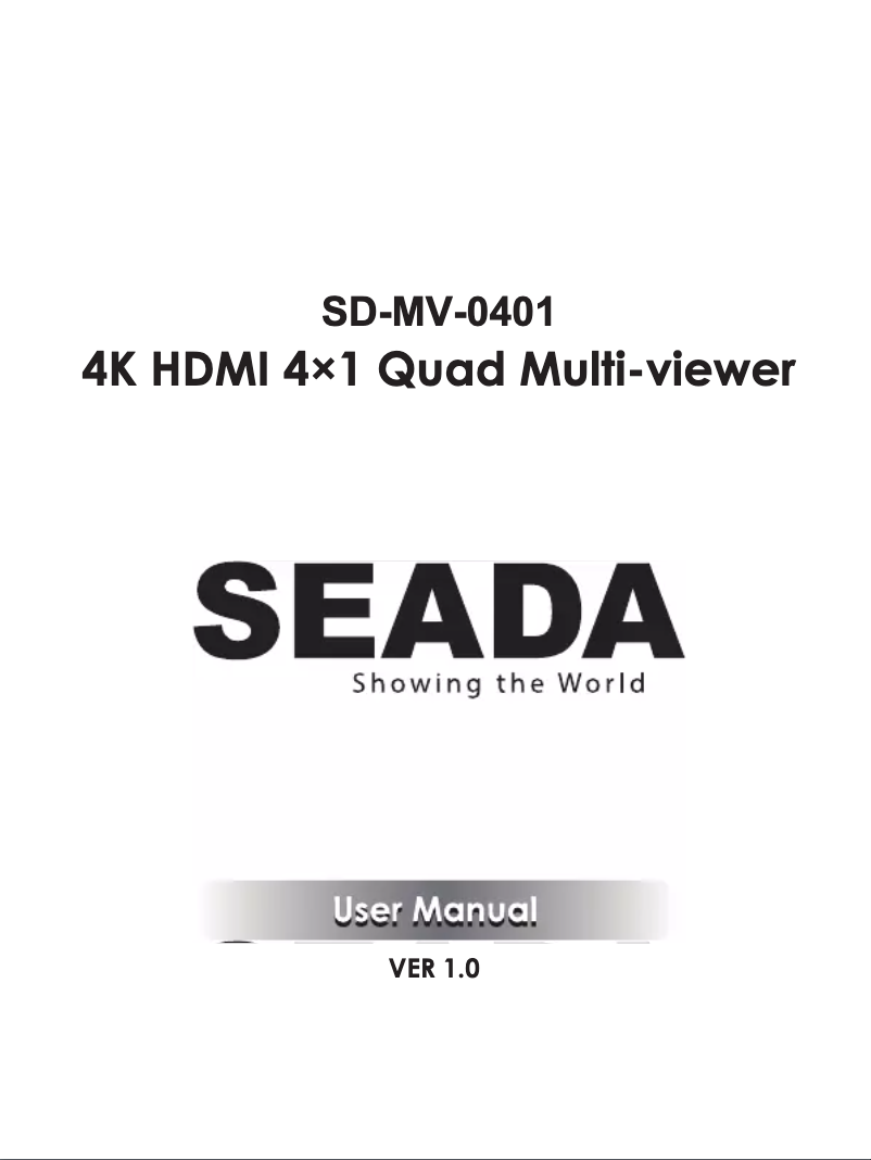 Page n°1 - Manuel utilisateur SEADA SD-MV-0401