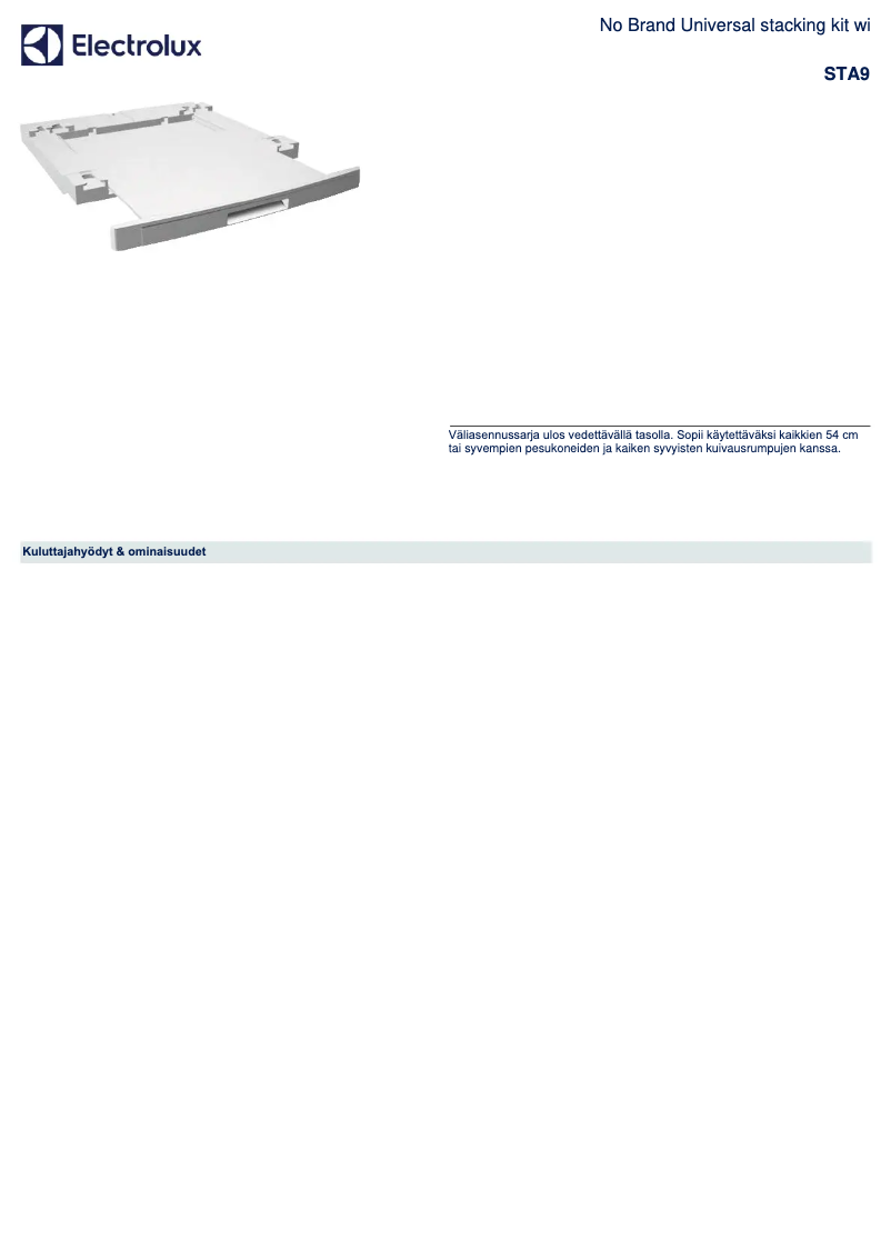 Page n°1 - Manuel utilisateur AEG STA9