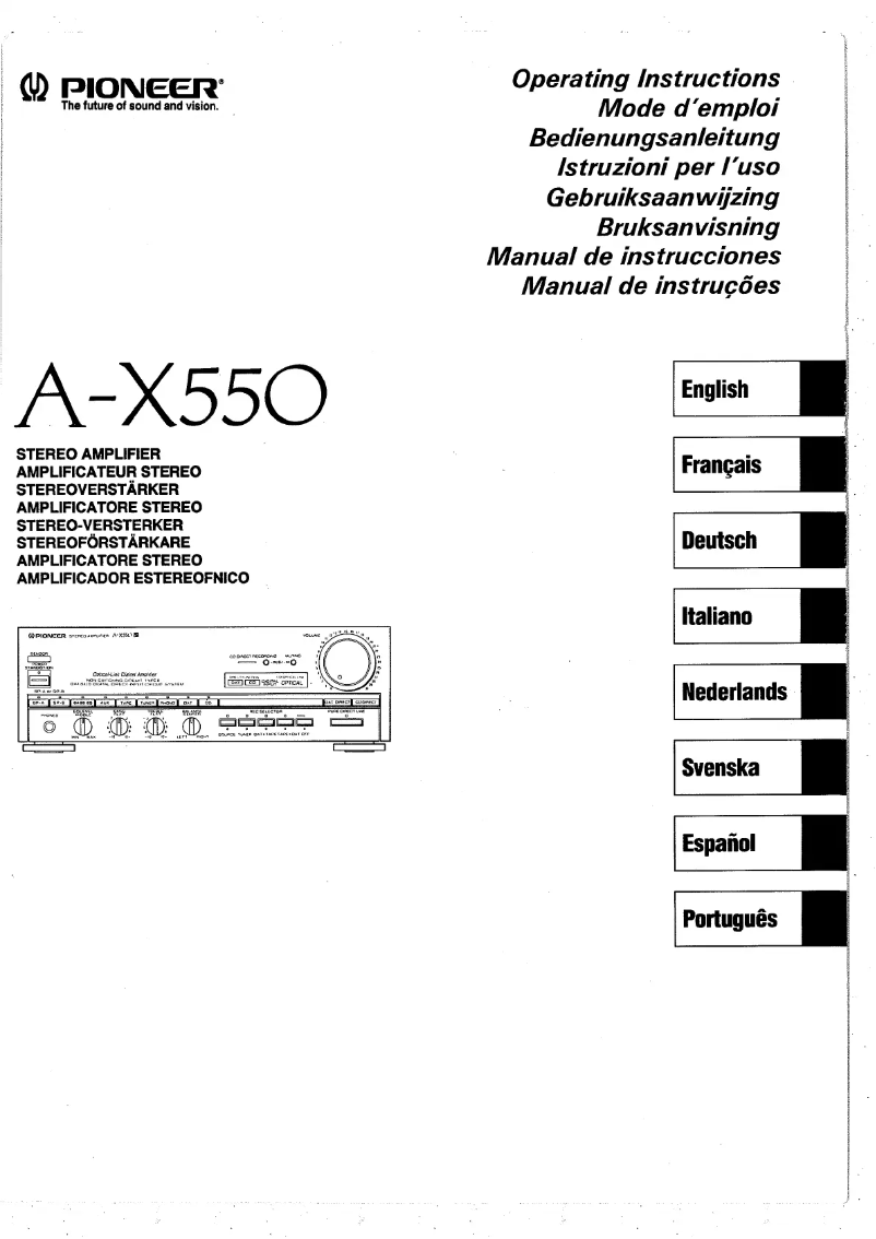 Page 1 de la notice Manuel utilisateur Pioneer A-X550