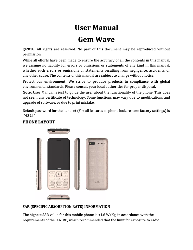 Image de la première page du manuel de l'appareil Gem Wave