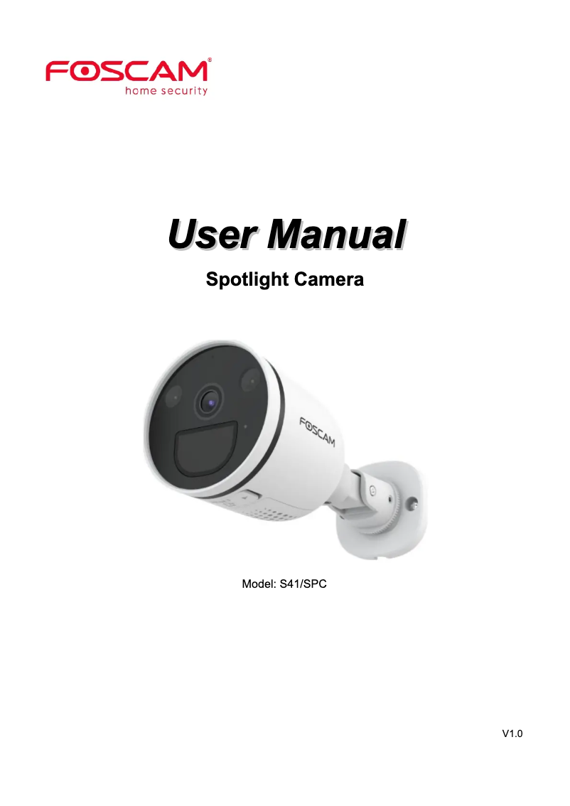 Page n°1 - Manuel utilisateur Foscam SPC