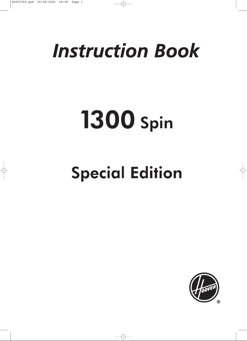 Page 1 de la notice Manuel utilisateur Hoover HPE 236-80