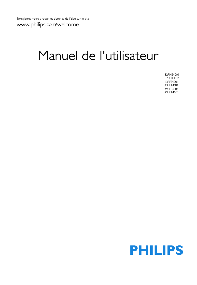 Page 1 de la notice Manuel utilisateur Philips 4000 series 32PHS4001