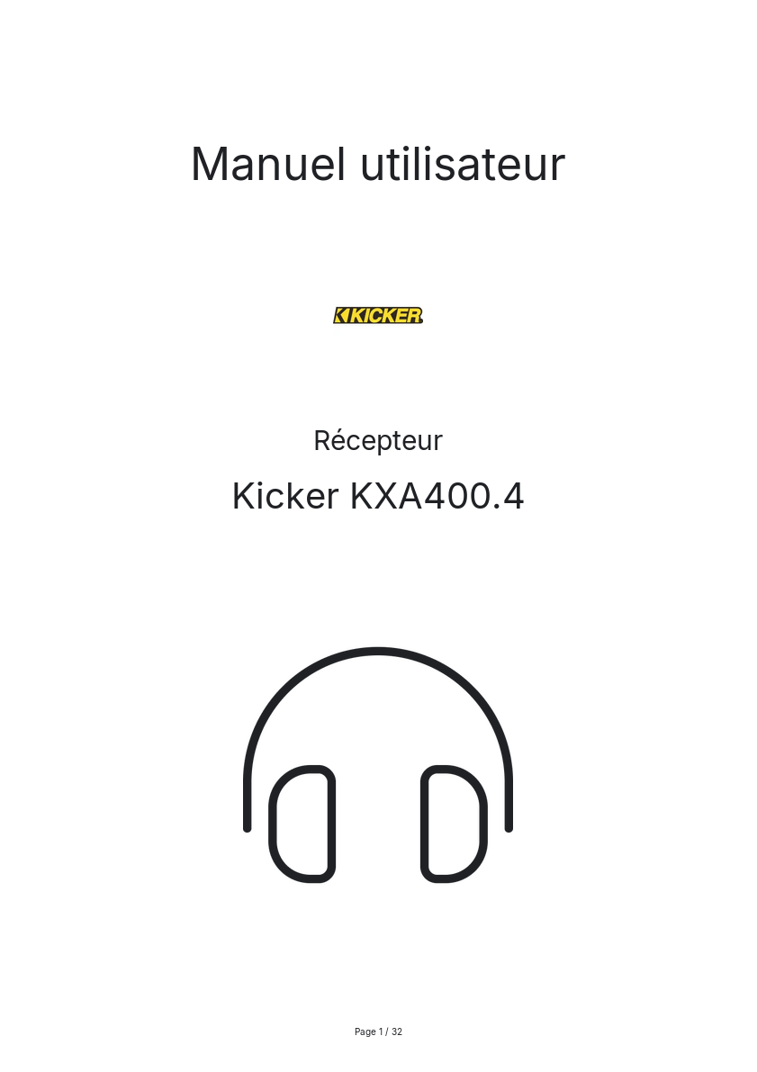 Page n°1 - Manuel utilisateur Kicker KXA400.4