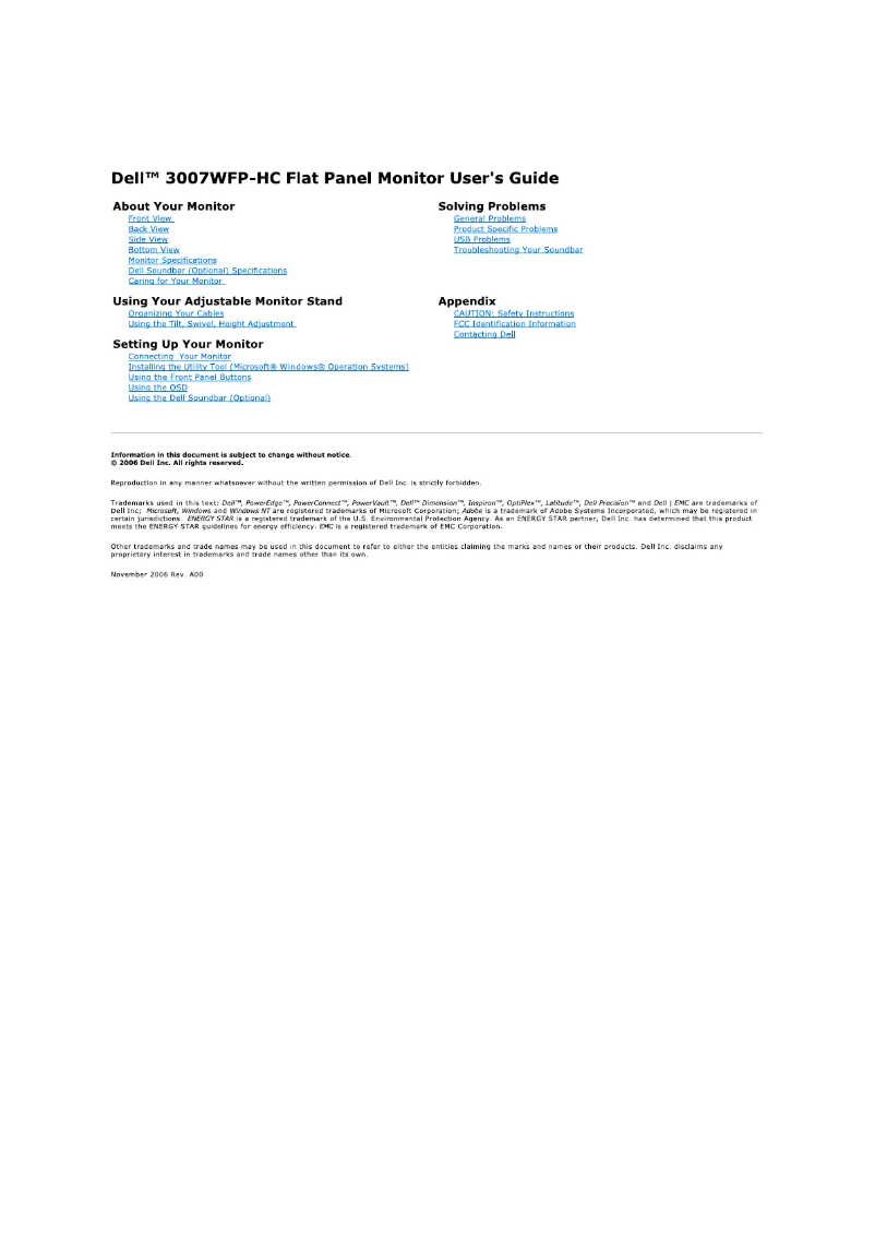 Image de la première page du manuel de l'appareil 3007WFP-HC