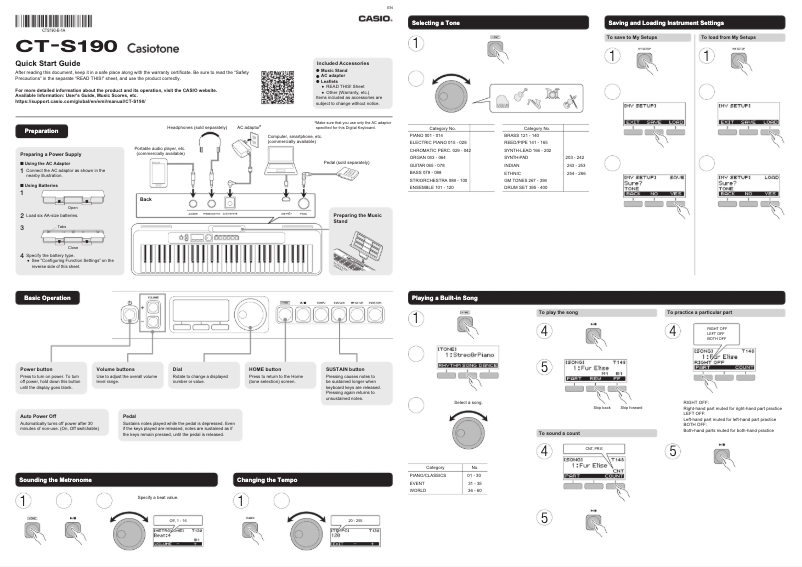 Image de la première page du manuel de l'appareil CT-S190
