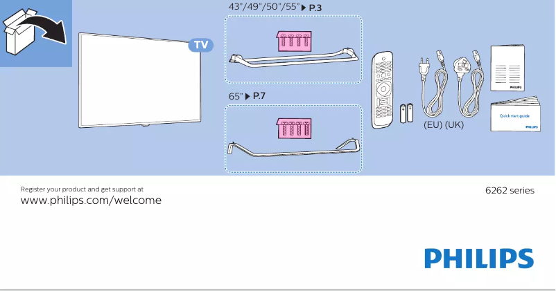 Page n°1 - Guide de démarrage rapide Philips 6000 series 43PUT6262