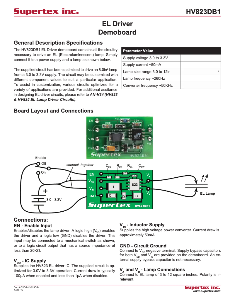 Page 1 de la notice Manuel utilisateur Microchip HV823DB1