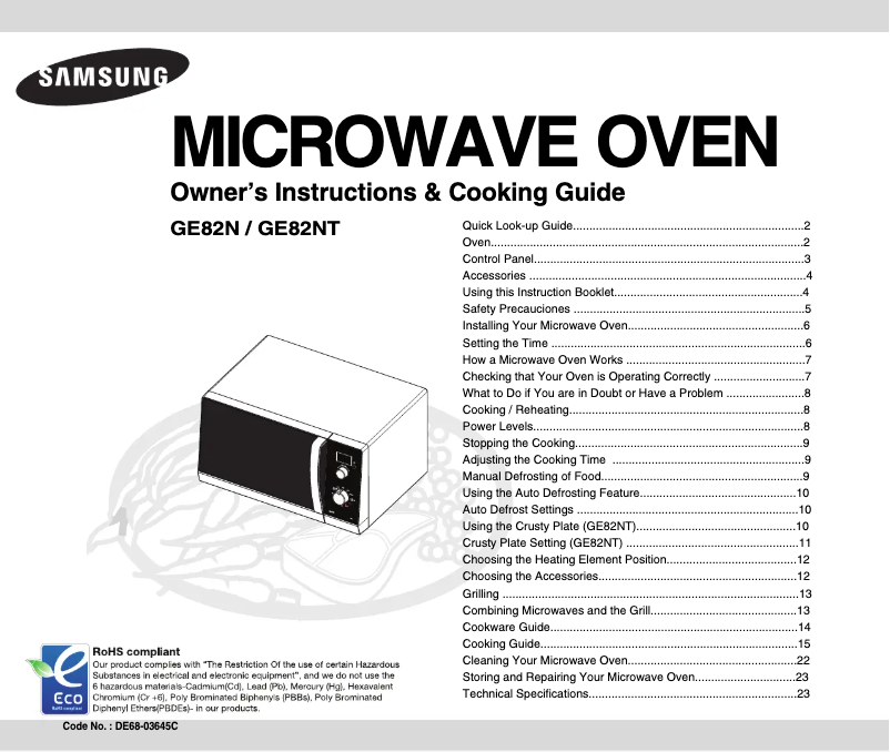 Image de la première page du manuel de l'appareil GE82N