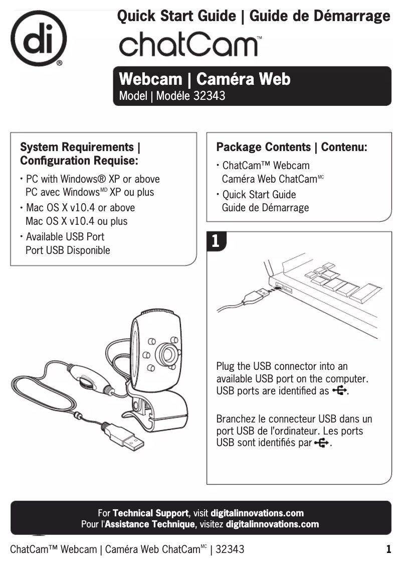 Page n°1 - Manuel utilisateur Digital Innovations ChatCam 32343