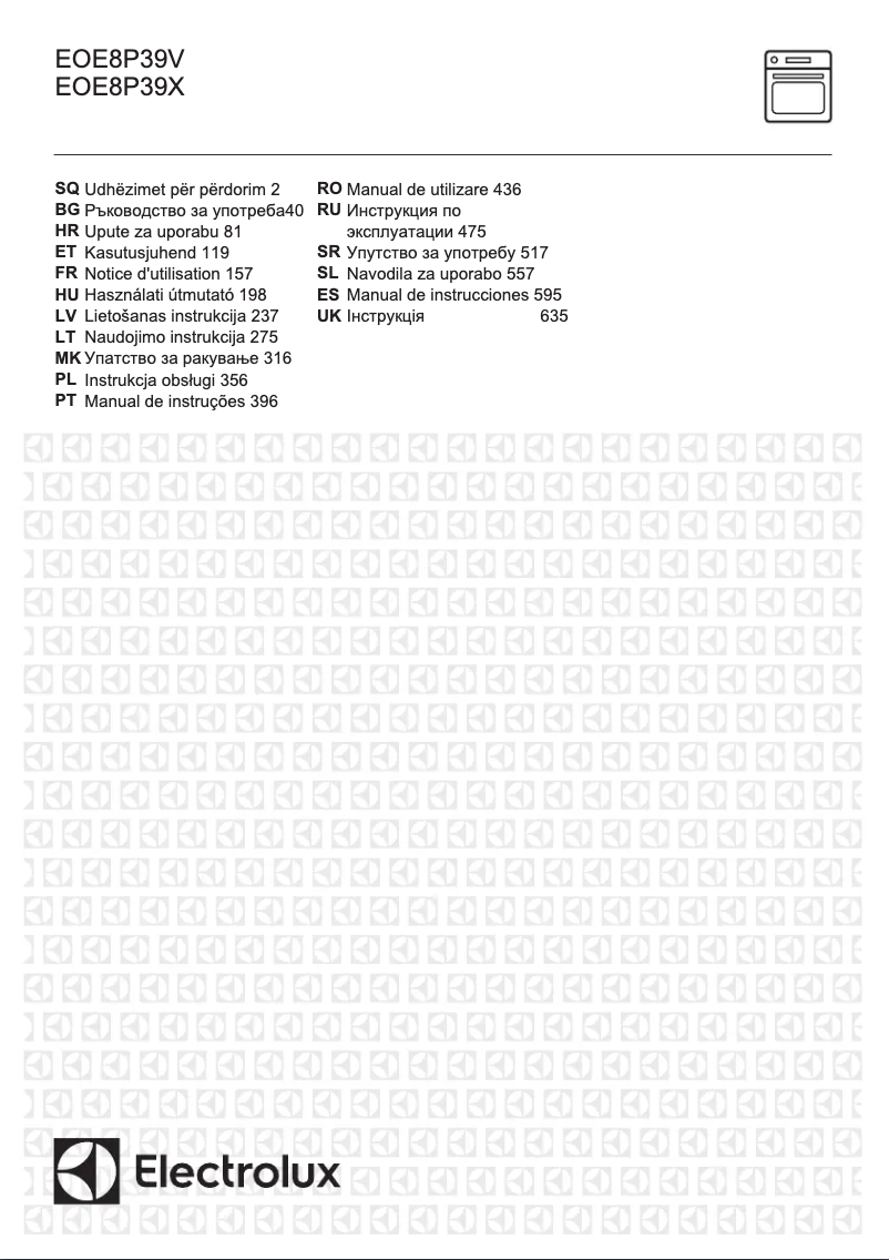 Page n°1 - Manuel utilisateur Electrolux EOE8P39V