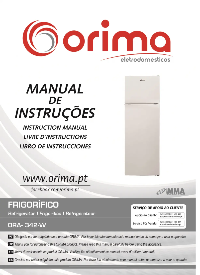 Page n°1 - Manuel utilisateur Orima ORA-342-W