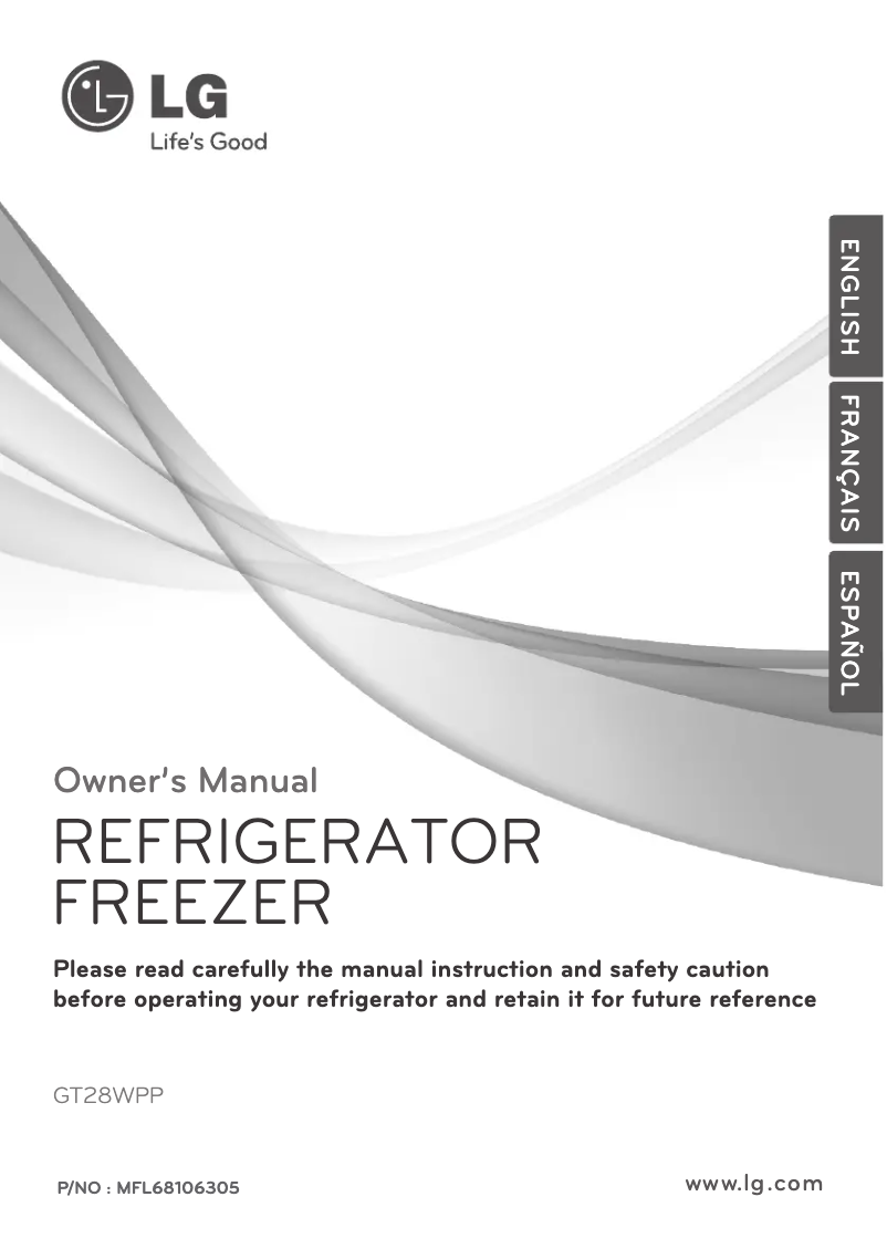 Page 1 de la notice Manuel utilisateur LG GT28WPP