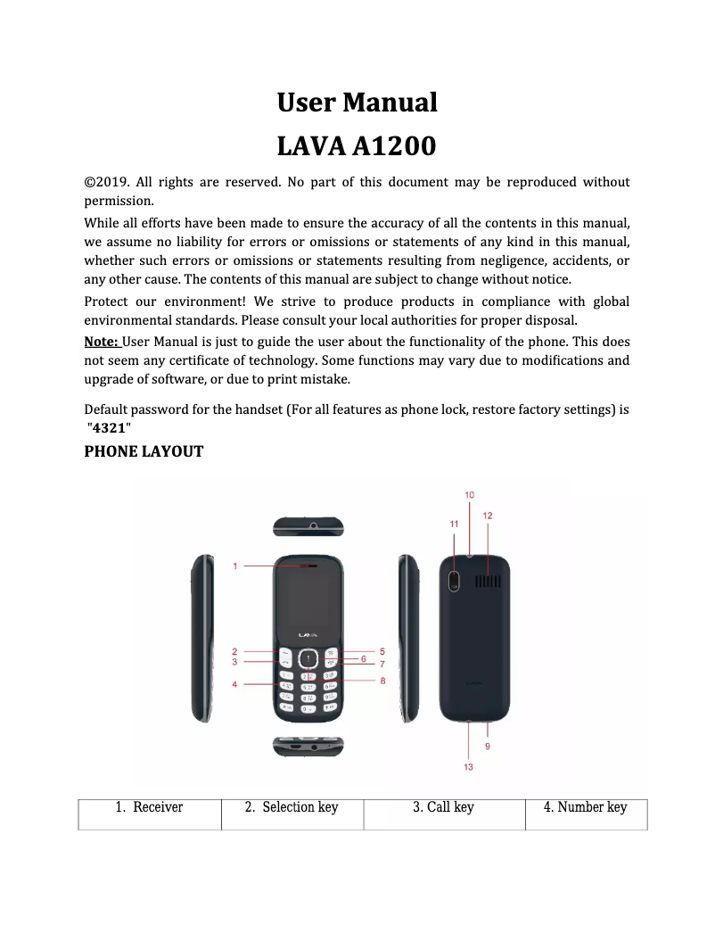 Page n°1 - Manuel utilisateur Lava A1200