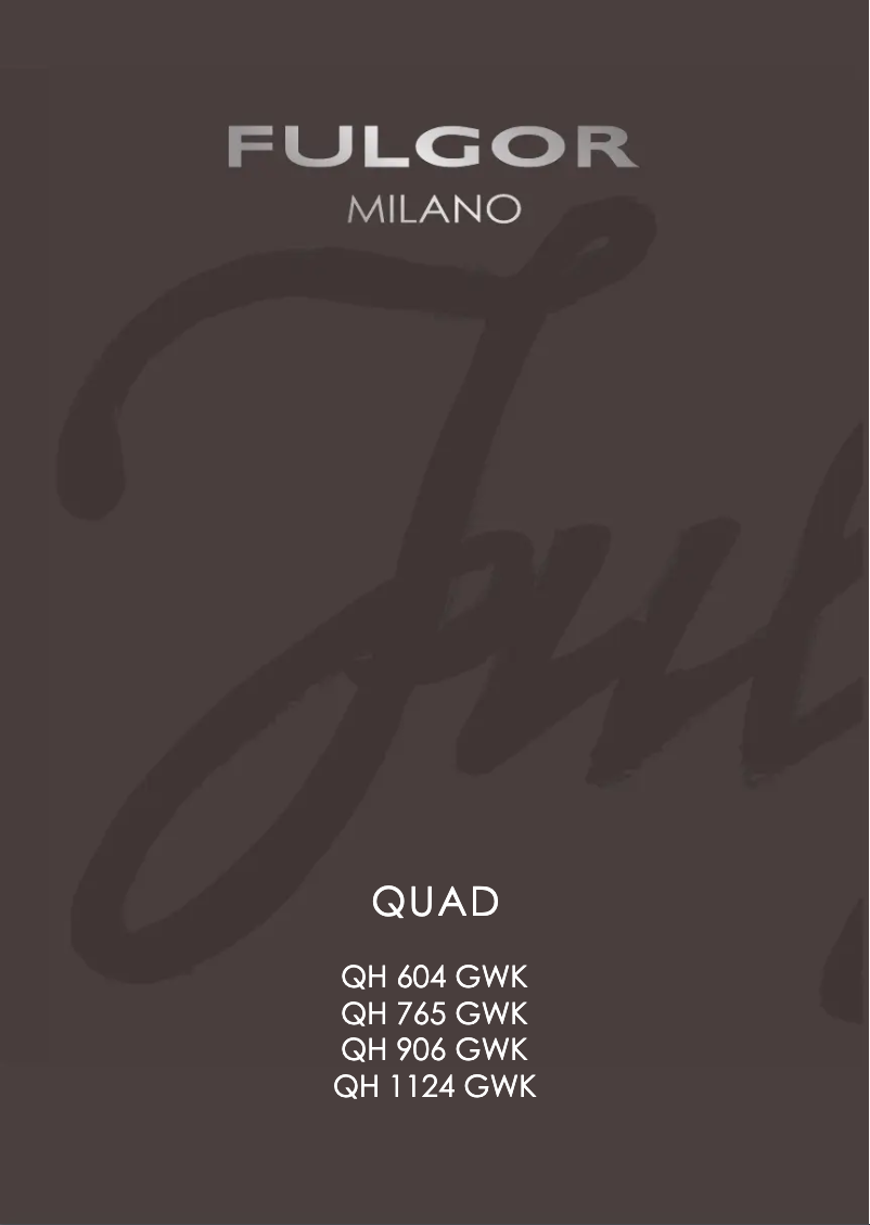 Page n°1 - Manuel utilisateur Fulgor Milano QH 604 GWK