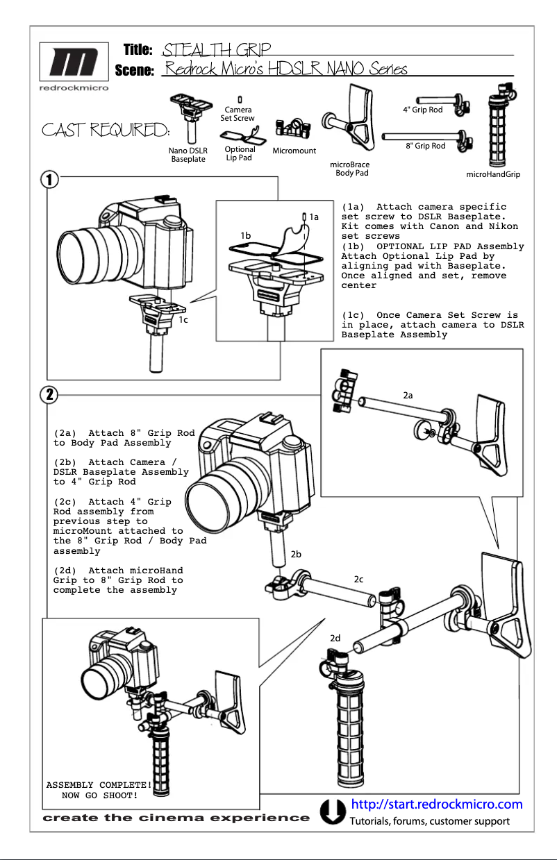 Page 1 de la notice Manuel utilisateur Redrock Micro Nano Stealth Grip