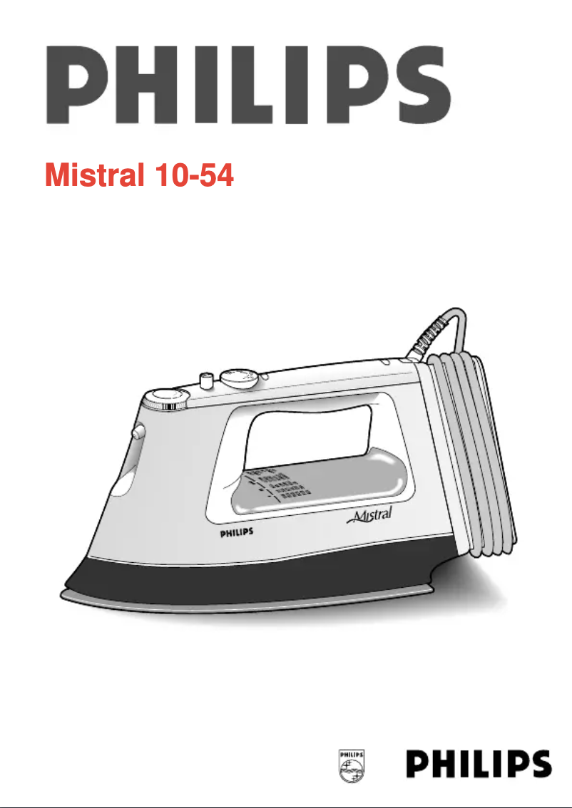 Page n°1 - Manuel utilisateur Philips Mistral 10-54