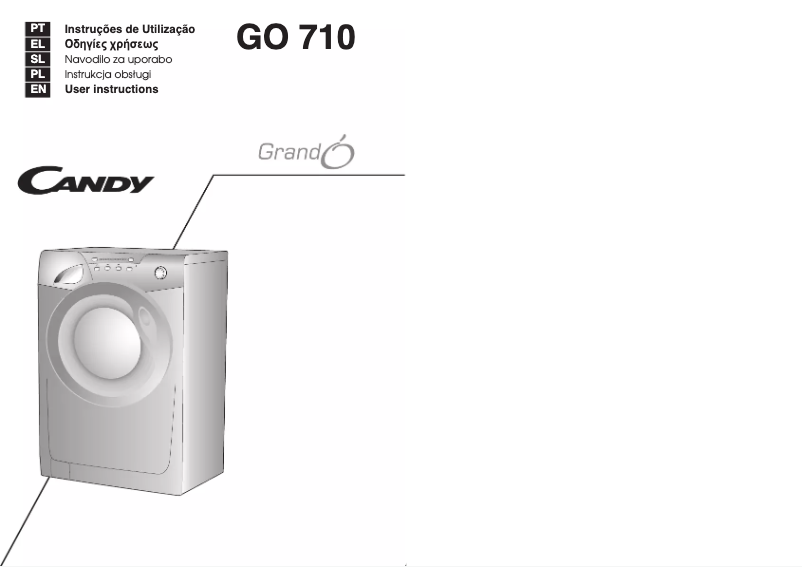 Page n°1 - Manuel utilisateur Candy GO 710-16S