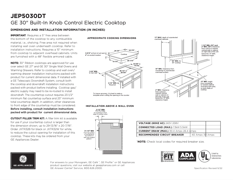 Imagen de la primera página del manual del dispositivo JEP5030DTBB