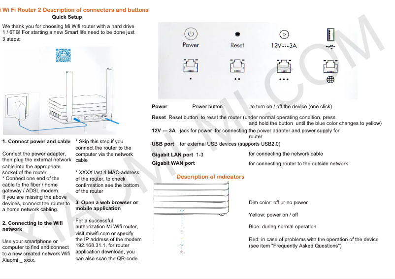 Página 1 del manual Manual de usuario Xiaomi Mi WiFi Router 2