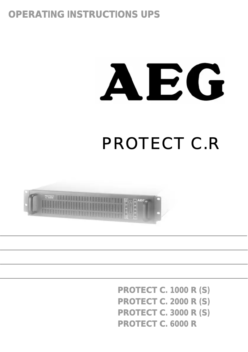 Page 1 de la notice Manuel utilisateur AEG Protect C.R. 3000 S