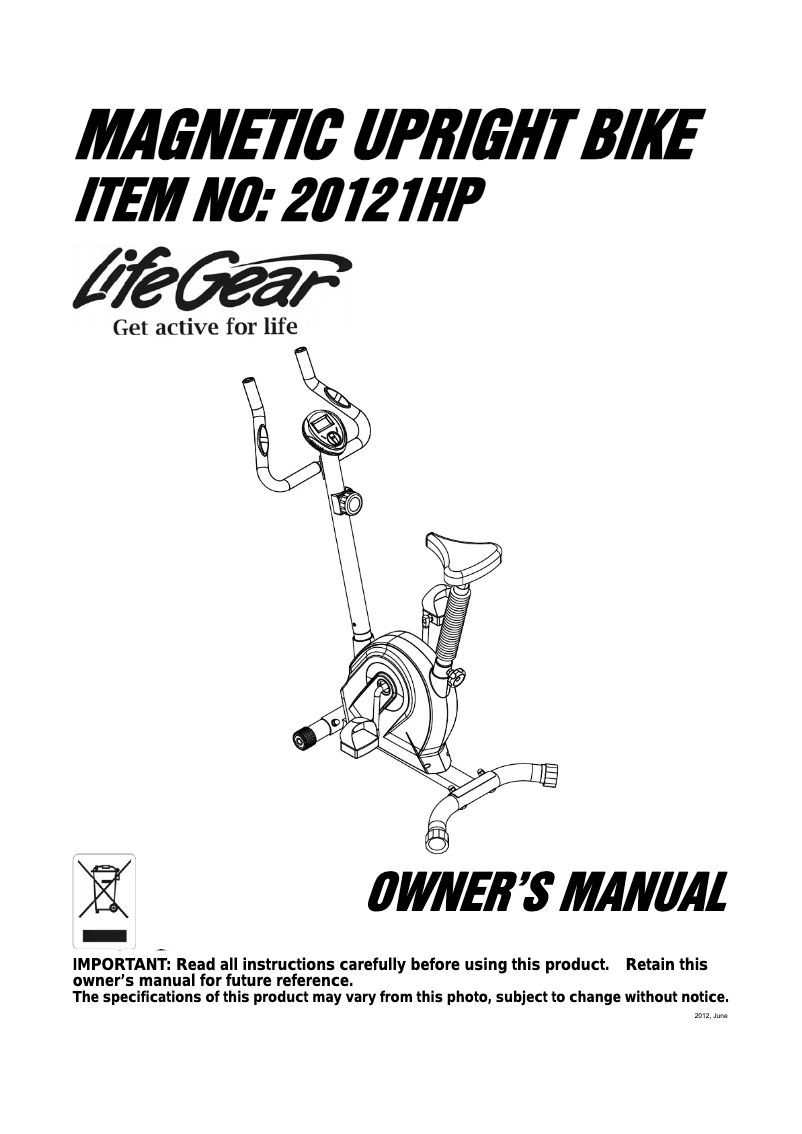 Page 1 de la notice Manuel utilisateur Life Gear 20121HP