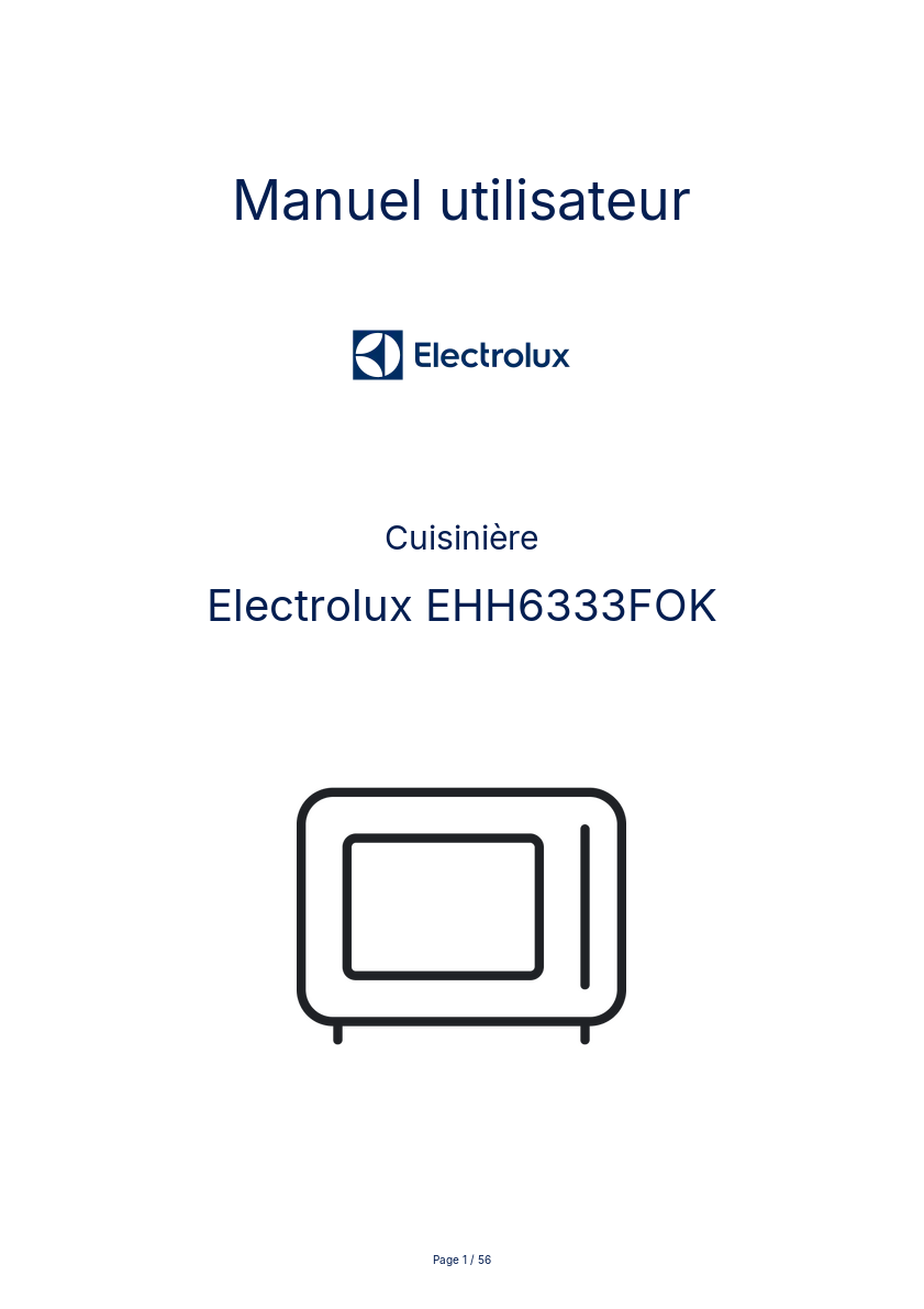 Page n°1 - Manuel utilisateur Electrolux EHH6333FOK