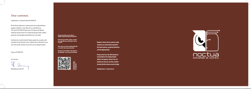 Page n°1 - Manuel utilisateur Noctua NF-A4x20