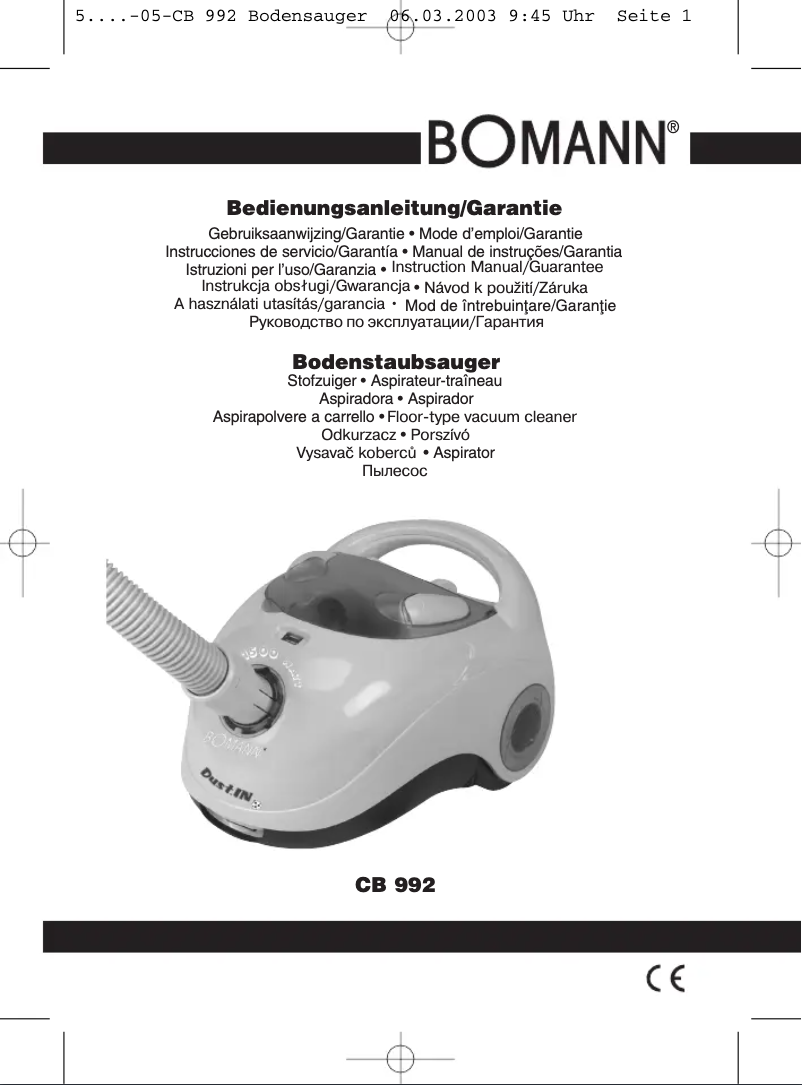 Image de la première page du manuel de l'appareil CB 992