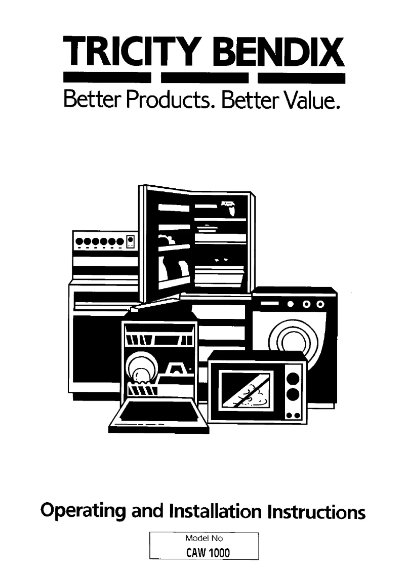 Page 1 de la notice Manuel utilisateur Tricity Bendix CAW 1000