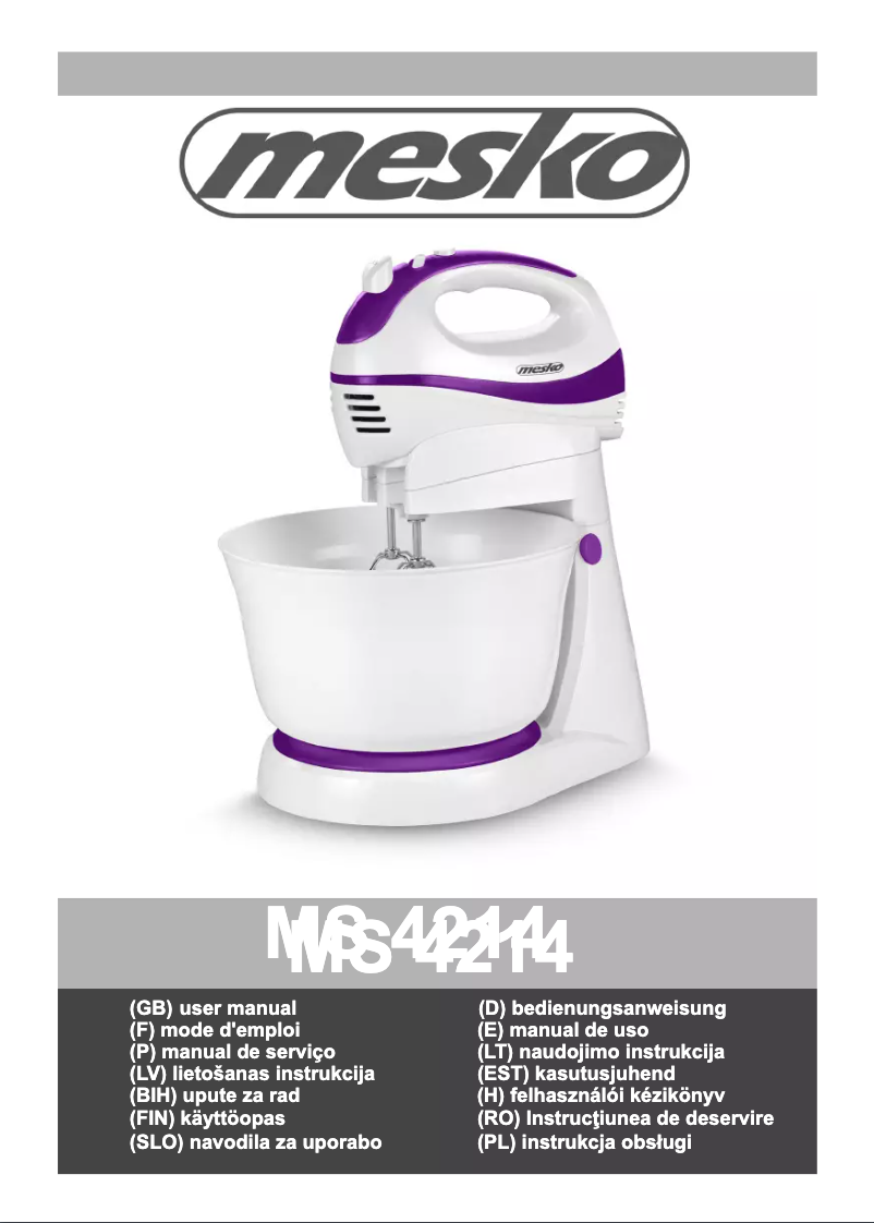 Page 1 de la notice Manuel utilisateur Mesko MS 4214