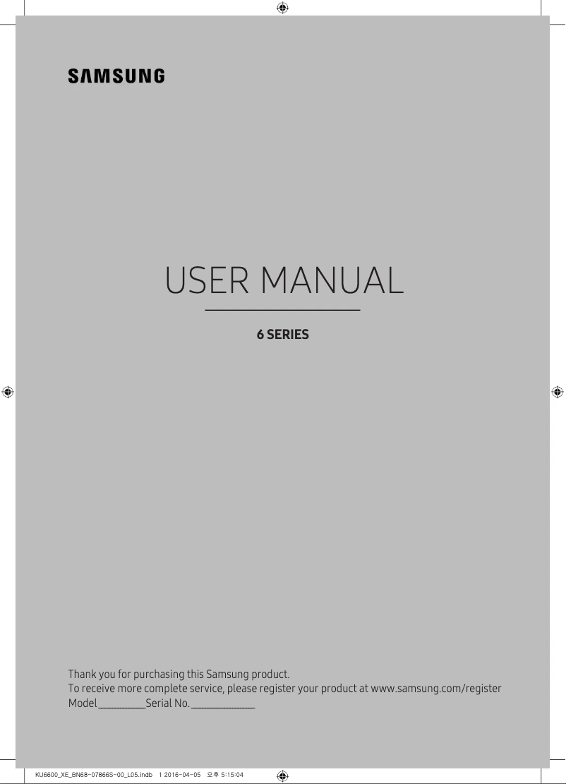Page n°1 - Manuel utilisateur Samsung UE49KU6655U